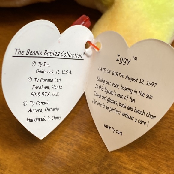 TY Beanie Baby Iggy the Iguana tie dye 1997 - Picture 9 of 10